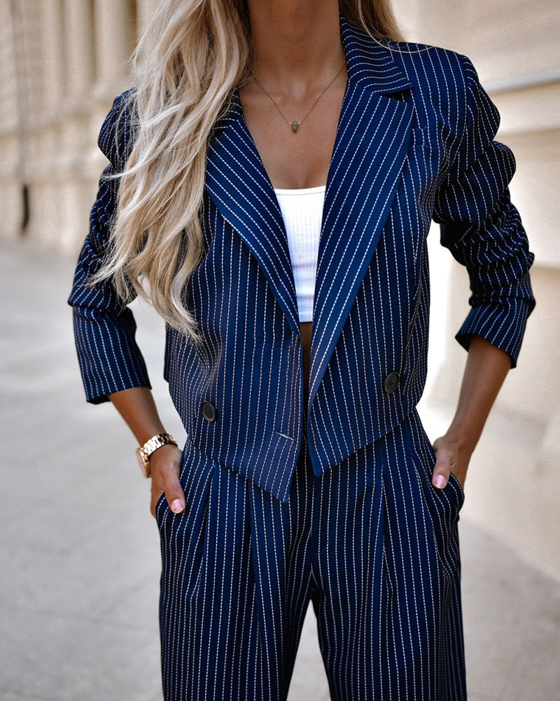 Olivia™ | Tweedelige Set met Krijtstreep
