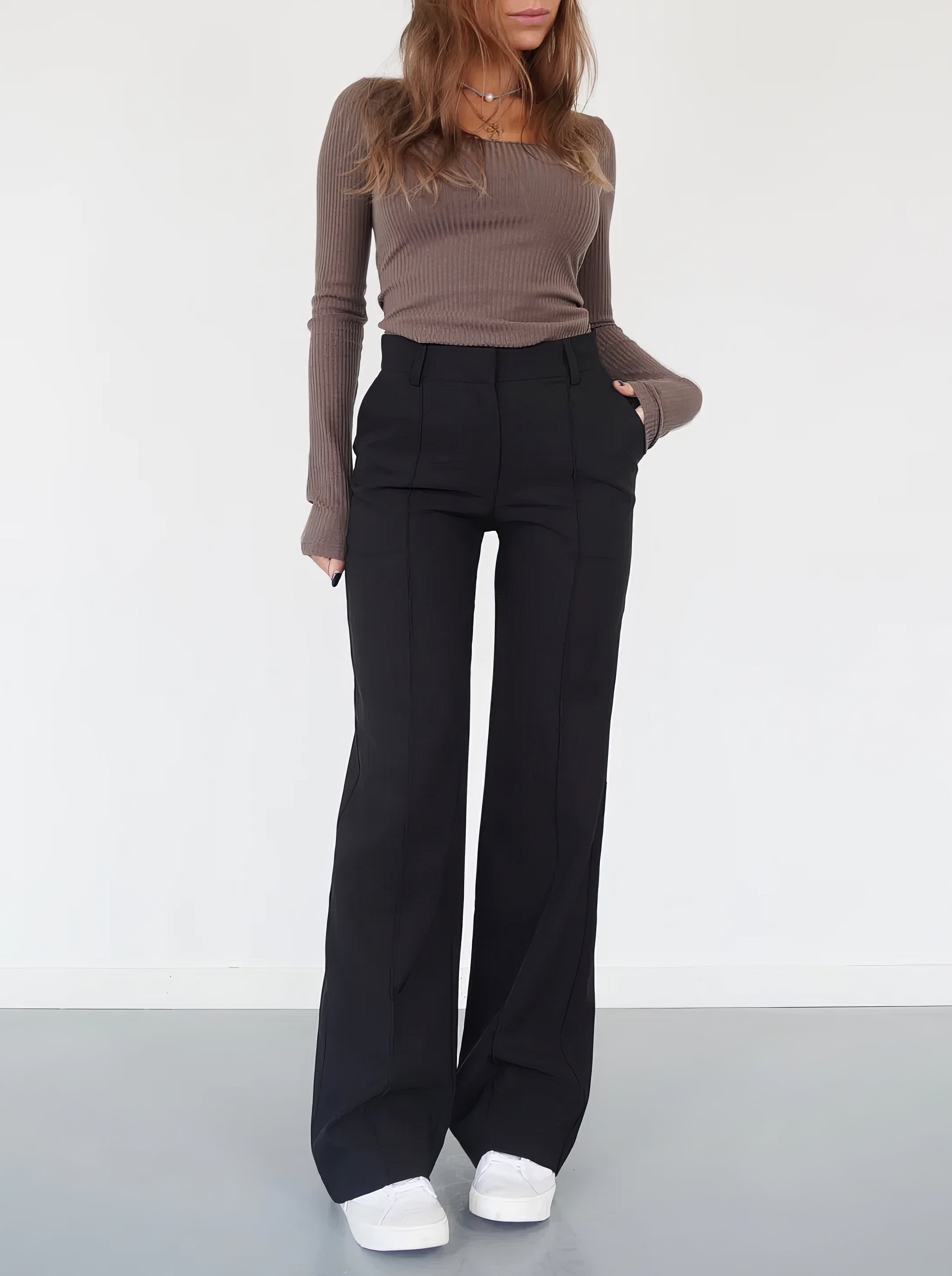 Olivia™ | High-Waist Pantalon Met Rechte Pijpen